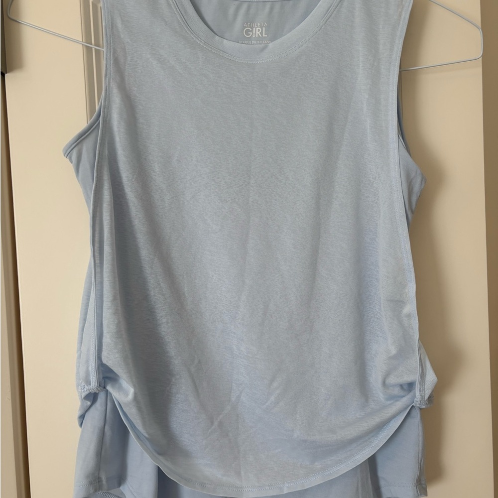 Athleta Gray Asymmetrical Ruched Tank Top